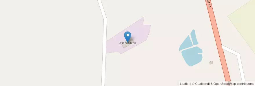 Mapa de ubicacion de Aserradero en アルゼンチン, ミシオネス州, Departamento Oberá, Municipio De Campo Viera.