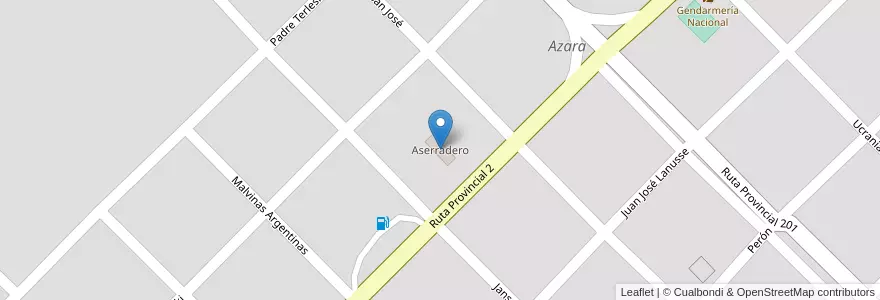 Mapa de ubicacion de Aserradero en アルゼンチン, ミシオネス州, Departamento Apóstoles, Municipio De Azara, Azara.