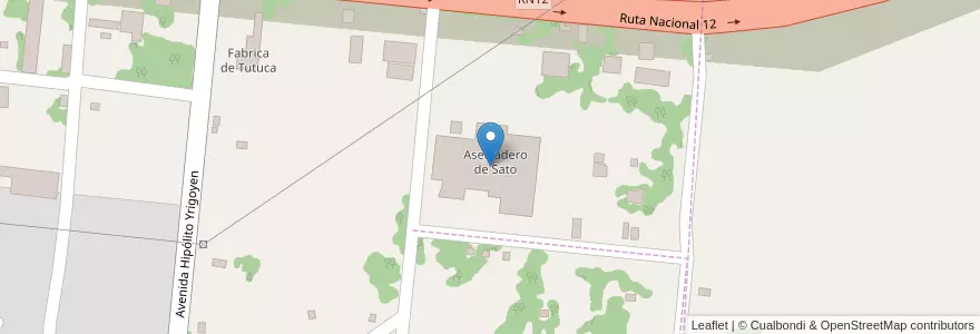 Mapa de ubicacion de Aserradero de Sato en Argentine, Misiones, Departamento Candelaria, Municipio De Candelaria, Candelaria.