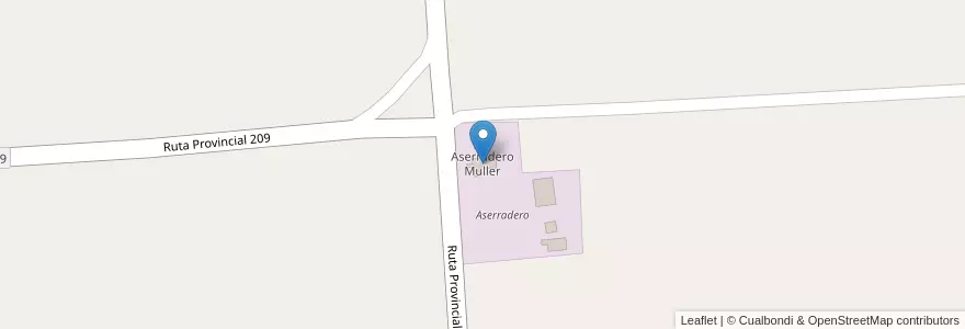 Mapa de ubicacion de Aserradero Muller en アルゼンチン, ミシオネス州, Departamento San Javier, Municipio De Florentino Ameghino.