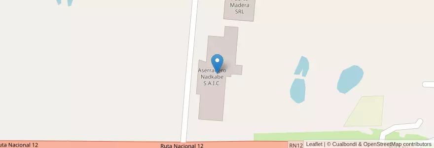 Mapa de ubicacion de Aserradero Nadkabe S.A.I.C. en 아르헨티나, Misiones, Departamento Libertador General San Martín, Municipio De Puerto Rico.