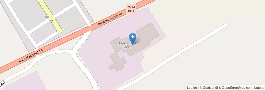 Mapa de ubicacion de Aserradero Sawer en アルゼンチン, ミシオネス州, Departamento Leandro N. Alem, Municipio De Cerro Azul, Cerro Azul.
