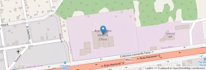 Mapa de ubicacion de Aserradero Valerio Oliva en آرژانتین, Misiones, Departamento Capital, Municipio De Garupá.