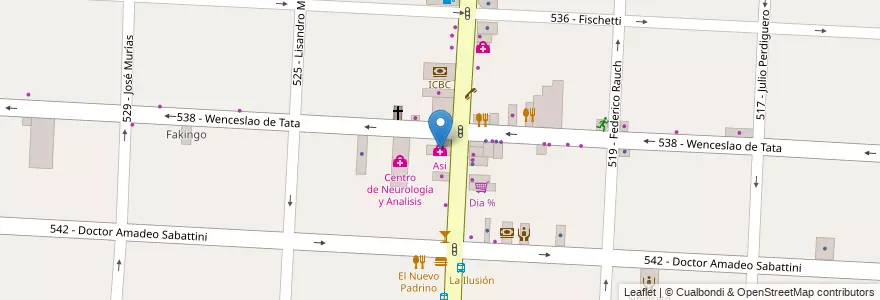 Mapa de ubicacion de Asi en アルゼンチン, ブエノスアイレス州, Partido De Tres De Febrero, Caseros.