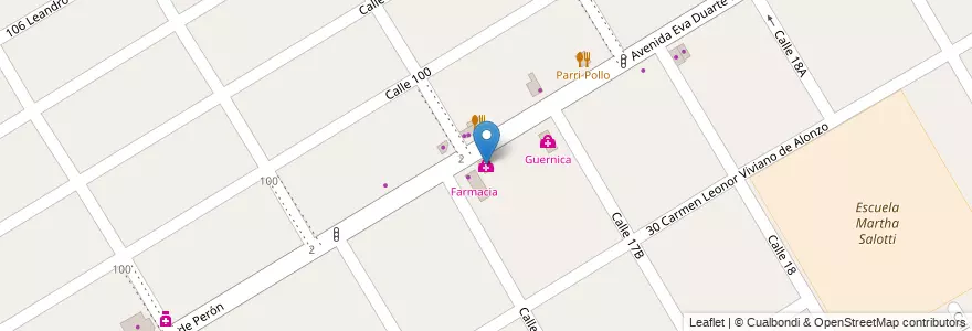 Mapa de ubicacion de Asistencia Medica en Argentina, Buenos Aires, Partido De Presidente Perón.