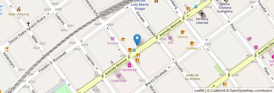 Mapa de ubicacion de Asistencia Medica Veterinaria, Villa Urquiza en Argentina, Autonomous City Of Buenos Aires, Comuna 12, Autonomous City Of Buenos Aires.
