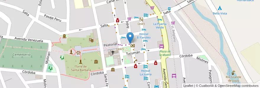 Mapa de ubicacion de (ask!) en Arjantin, Jujuy, Departamento Humahuaca, Municipio De Humahuaca, Humahuaca.