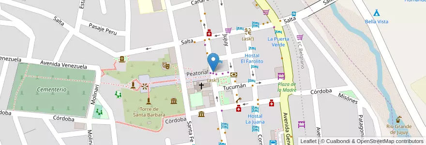 Mapa de ubicacion de (ask!) en Argentina, Jujuy, Departamento Humahuaca, Municipio De Humahuaca, Humahuaca.