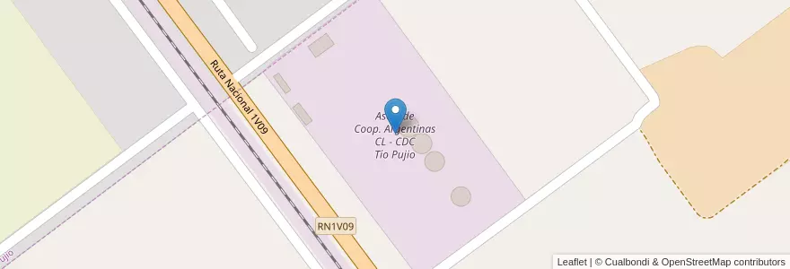Mapa de ubicacion de Asoc. de Coop. Argentinas CL - CDC Tío Pujio en 阿根廷, Córdoba, Departamento General San Martín, Pedanía Mojarras.