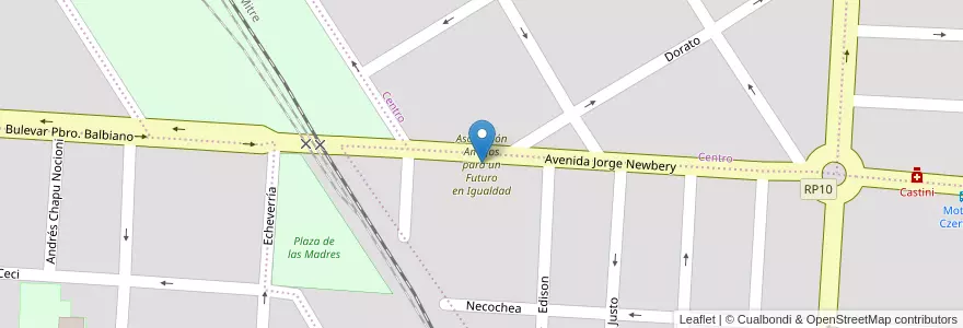 Mapa de ubicacion de Asociación Amigos para un Futuro en Igualdad en Argentinien, Santa Fe, Departamento San Jerónimo, Municipio De Gálvez, Gálvez.