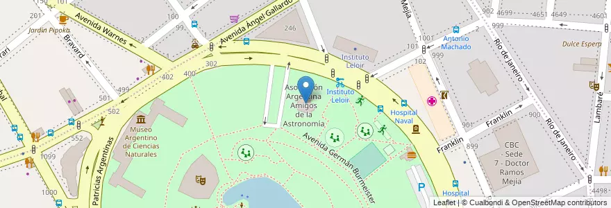 Mapa de ubicacion de Asociación Argentina Amigos de la Astronomía, Caballito en アルゼンチン, Ciudad Autónoma De Buenos Aires, ブエノスアイレス, Comuna 6.