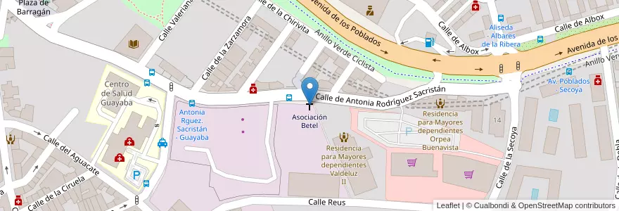 Mapa de ubicacion de Asociación Betel en Espagne, Communauté De Madrid, Communauté De Madrid, Área Metropolitana De Madrid Y Corredor Del Henares, Madrid.