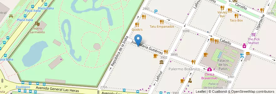 Mapa de ubicacion de Asociación Comunidad Israelita Sefaradí Argentina, Palermo en Argentinië, Ciudad Autónoma De Buenos Aires, Buenos Aires, Comuna 14.