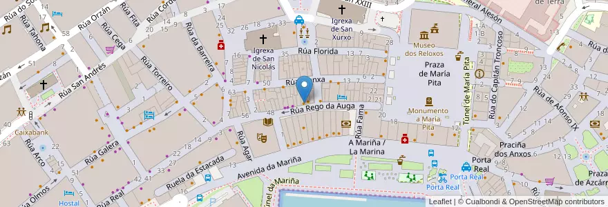 Mapa de ubicacion de Asociacion de artistas en إسبانيا, غاليسيا, لا كورونيا, A Coruña, لا كورونيا.