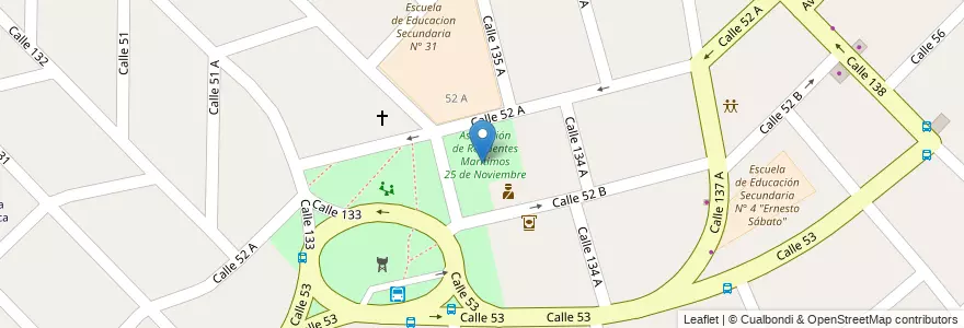 Mapa de ubicacion de Asociación de Residentes Marítimos 25 de Noviembre en Argentina, Buenos Aires, Partido De Berazategui, Hudson.