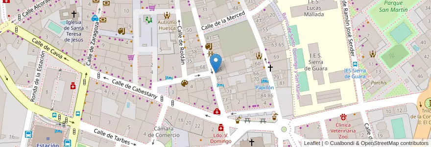 Mapa de ubicacion de Asociación de Vecinos Barrio de San Lorenzo en إسبانيا, أرغون, وشقة, Hoya De Huesca / Plana De Uesca, وشقة.