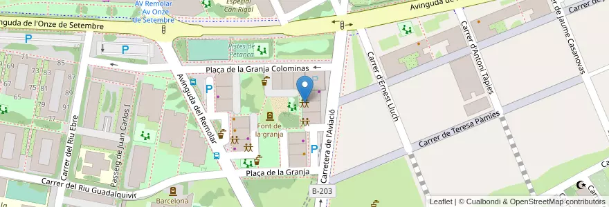 Mapa de ubicacion de Asociación de vecinos "La Granja" en スペイン, カタルーニャ州, Barcelona, Baix Llobregat, El Prat De Llobregat.