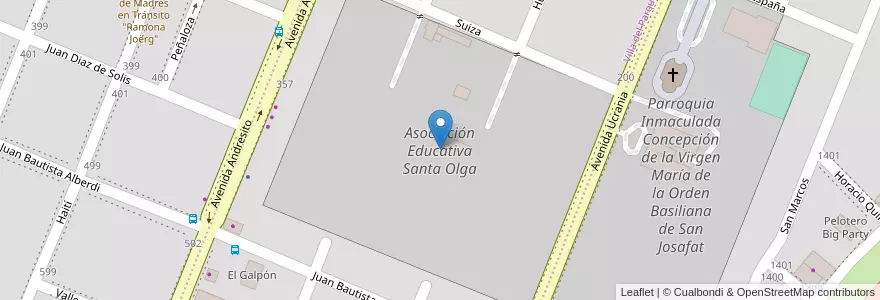 Mapa de ubicacion de Asociación Educativa Santa Olga en Arjantin, Misiones, Departamento Oberá.