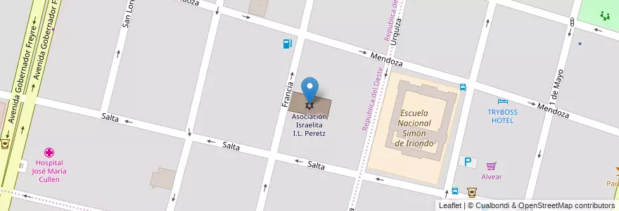 Mapa de ubicacion de Asociación Israelita I.L. Peretz en الأرجنتين, سانتا في, إدارة العاصمة, سانتا في العاصمة, سانتا في.