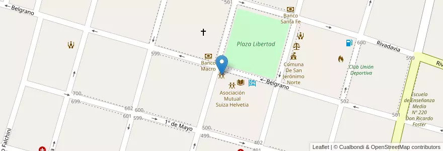 Mapa de ubicacion de Asociación Italiana en Argentina, Santa Fe, Departamento Las Colonias, Municipio De San Jerónimo Norte, San Jerónimo Norte.