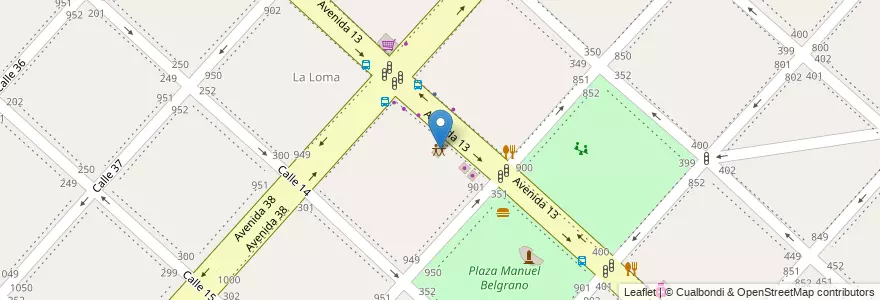 Mapa de ubicacion de Asociacion Vencinal Plaza Belgrano, Casco Urbano en アルゼンチン, ブエノスアイレス州, Partido De La Plata, La Plata.