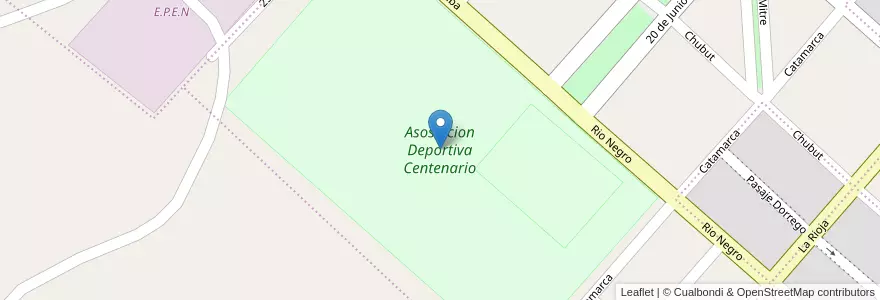 Mapa de ubicacion de Asosiacion Deportiva Centenario en Arjantin, Şili, Neuquén, Departamento Confluencia, Centenario.