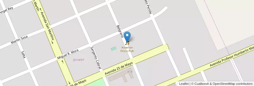 Mapa de ubicacion de Asterion Disco Pub en الأرجنتين, Chaco, Departamento Sargento Cabral, Municipio De Colonia Elisa, Colonia Elisa.