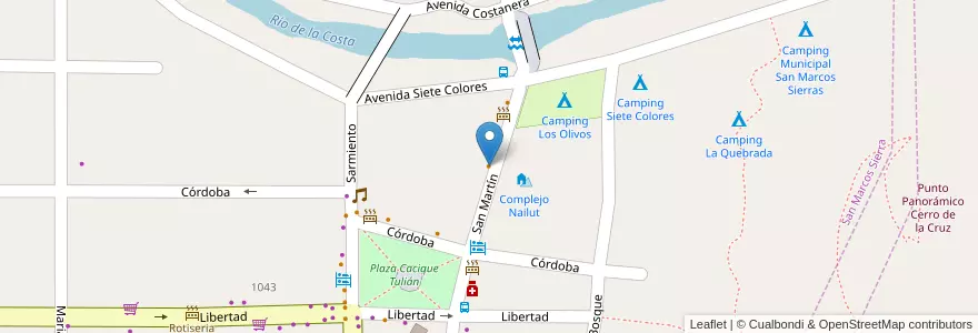Mapa de ubicacion de Astrobar en Argentinië, Córdoba, Departamento Cruz Del Eje, Pedanía San Marcos, San Marcos Sierras, San Marcos Sierra.