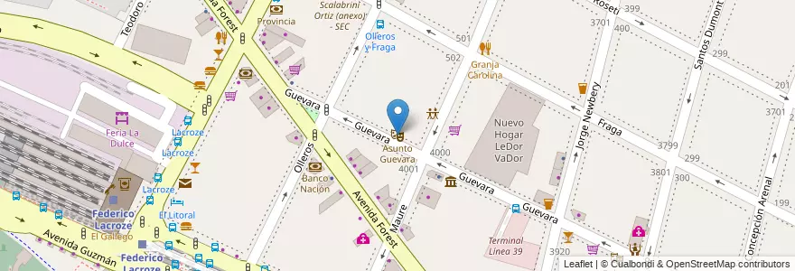 Mapa de ubicacion de Asunto Guevara, Chacarita en Argentina, Ciudad Autónoma De Buenos Aires, Buenos Aires, Comuna 15.