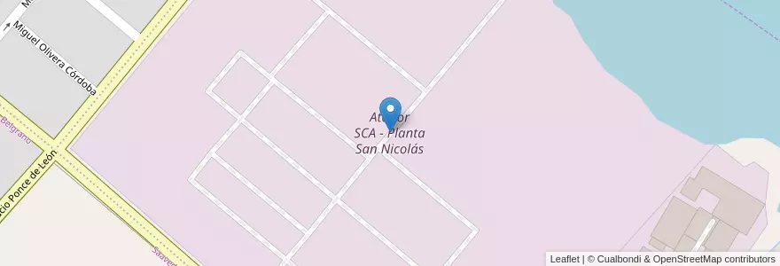 Mapa de ubicacion de Atanor SCA - Planta San Nicolás en Arjantin, Buenos Aires, Partido De San Nicolás, San Nicolás De Los Arroyos.