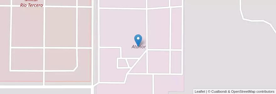 Mapa de ubicacion de Atanor en Argentine, Córdoba, Departamento Tercero Arriba, Municipio De Río Tercero, Pedanía Salto, Río Tercero.