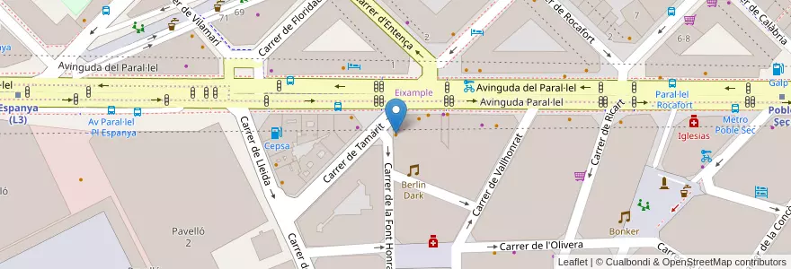 Mapa de ubicacion de Atelier Pan&Cook en Espagne, Catalogne, Barcelone, Barcelonais, Barcelone.