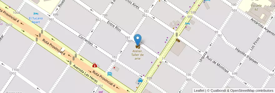 Mapa de ubicacion de Atelier, Taller de arte en آرژانتین, Misiones, Departamento Leandro N. Alem, Municipio De Leandro N. Alem, Leandro N. Alem.