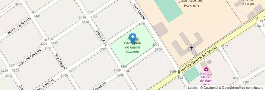 Mapa de ubicacion de Ateneo Parroquial de Rafael Calzada en Argentina, Buenos Aires, Partido De Almirante Brown, Rafael Calzada.