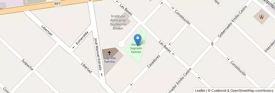 Mapa de ubicacion de Ateneo Sagrada Familia en アルゼンチン, ブエノスアイレス州, Partido De Morón, Haedo.