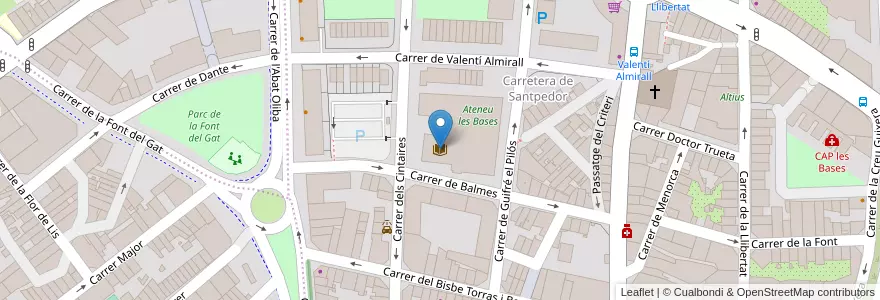 Mapa de ubicacion de Ateneu les Bases en Spagna, Catalunya, Barcelona, Bages, Manresa.