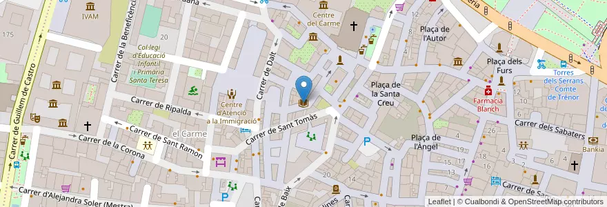 Mapa de ubicacion de Ateneu Llibertari Al Margen en Espanha, Comunidade Valenciana, València / Valencia, Comarca De València, València.