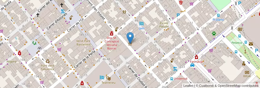 Mapa de ubicacion de Ateneu Roig en Espagne, Catalogne, Barcelone, Barcelonais, Barcelone.