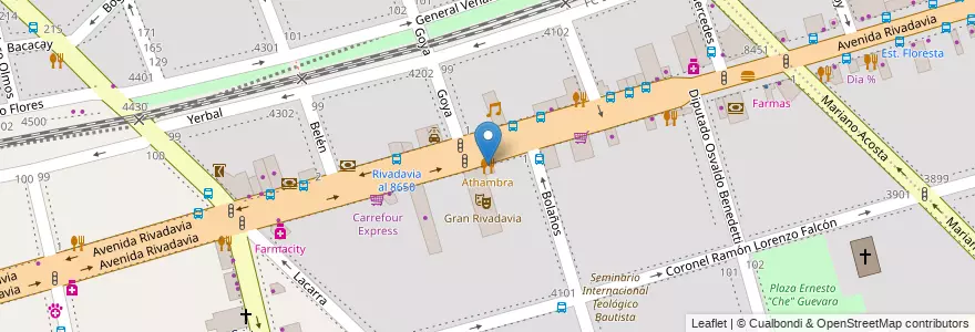 Mapa de ubicacion de Athambra, Velez Sarsfield en Arjantin, Ciudad Autónoma De Buenos Aires, Buenos Aires, Comuna 10.
