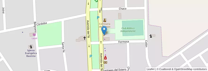 Mapa de ubicacion de Athenas en アルゼンチン, ミシオネス州, Departamento Oberá, Municipio De Campo Viera, Campo Viera.