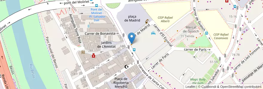 Mapa de ubicacion de Ati en España, Catalunya, Barcelona, Barcelonès, Santa Coloma De Gramenet.