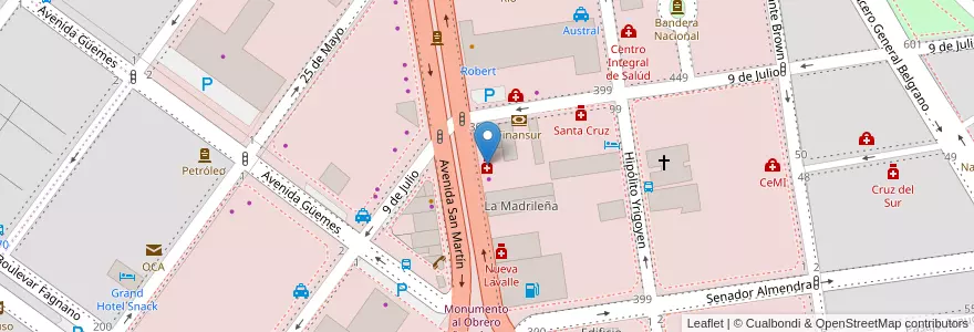 Mapa de ubicacion de Atlántida en 아르헨티나, 산타크루스주, 칠레, Mercado De La Ciudad, Deseado, Caleta Olivia.