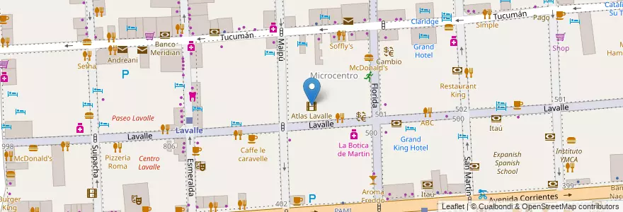 Mapa de ubicacion de Atlas Lavalle, San Nicolas en Argentine, Ciudad Autónoma De Buenos Aires, Comuna 1, Buenos Aires.