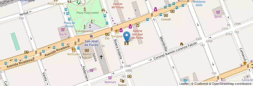 Mapa de ubicacion de Atlas Rivera Indarte, Flores en Argentinien, Ciudad Autónoma De Buenos Aires, Comuna 7, Buenos Aires.