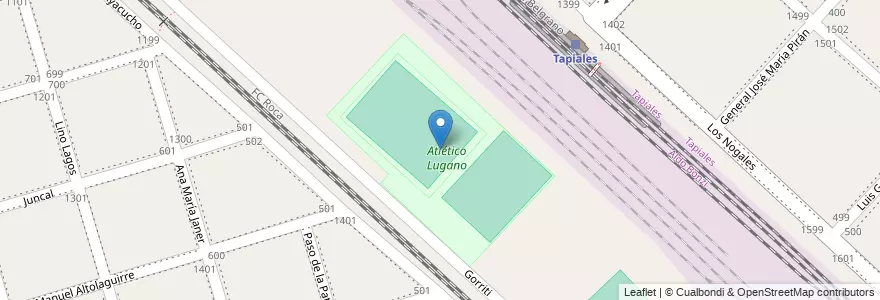 Mapa de ubicacion de Atlético Lugano en الأرجنتين, بوينس آيرس, Partido De La Matanza, Aldo Bonzi.