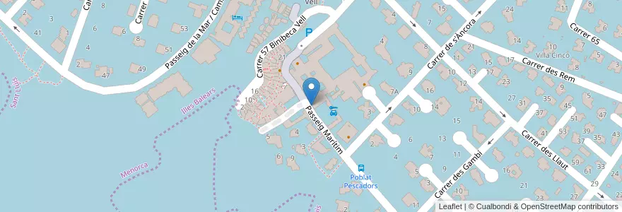 Mapa de ubicacion de ATM en Испания, Балеарские Острова, España (Mar Territorial), Menorca, Балеарские Острова.