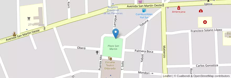 Mapa de ubicacion de ATM Banco Macro km 2 en アルゼンチン, ミシオネス州, Departamento Eldorado, Municipio De Eldorado, Eldorado.