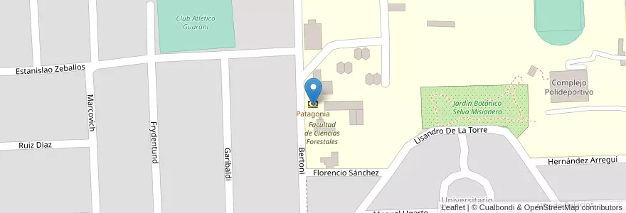 Mapa de ubicacion de ATM Banco Patagonia UNaM en アルゼンチン, ミシオネス州, Departamento Eldorado, Municipio De Eldorado, Eldorado.