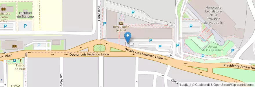 Mapa de ubicacion de ATM BPN Ciudad Judicial en آرژانتین, شیلی, استان نئوکن, Departamento Confluencia, Municipio De Neuquén, Neuquén.