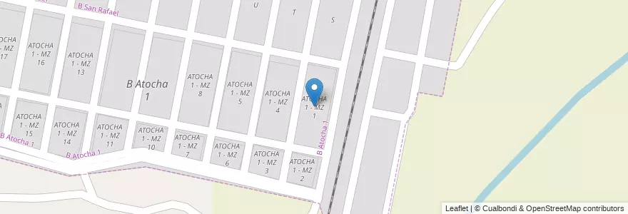 Mapa de ubicacion de ATOCHA 1 - MZ 1 en Arjantin, Salta, Capital, Municipio De San Lorenzo.